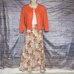 I.N. Studio Floral Peach Skirt
